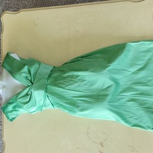 Donna Ricco Mint Satin Sleeveless Dress